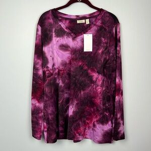 LOGO Lounge NWT women’s large purple cozy velour long sleeve tunic